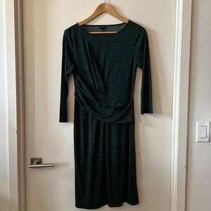 Talbots Ruched Print Dress